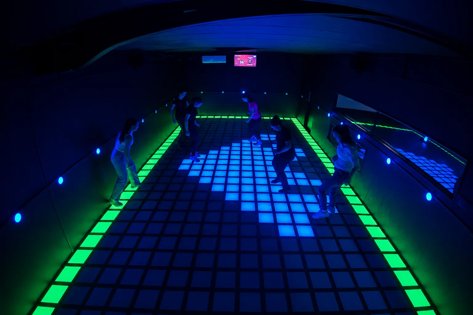Neon Pixel Game floor at Laser Arena Kosice