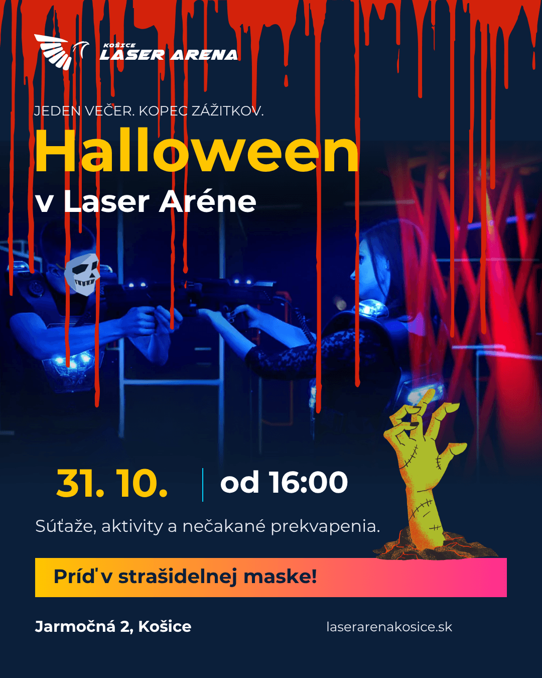 Plagát – Halloweensky program sobota 31.10.2026
